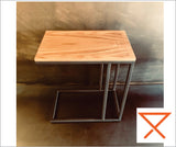 Up & Over Wood/ Glass Top Side Table